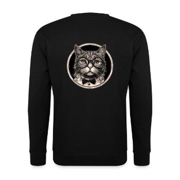 Steampunk Cat - Unisex Sweatshirt - black - Back - Alina (178cm)