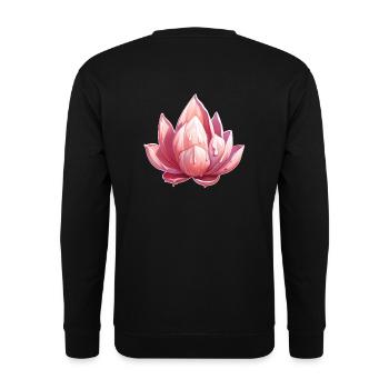 Lotusblüte - Unisex Pullover - Schwarz - Hinten - Alina (178cm)