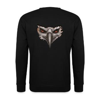 Adler Adlerkopf Geschenk - Unisex Pullover - Schwarz - Hinten - Alina (178cm)