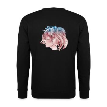 Manga Girl Music Anime - Unisex Sweatshirt - black - Back - Alina (178cm)