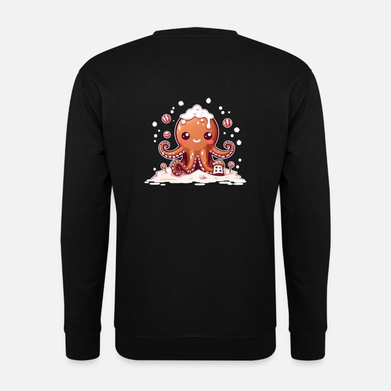 Gingerbread Octopus - Unisex Sweatshirt - black