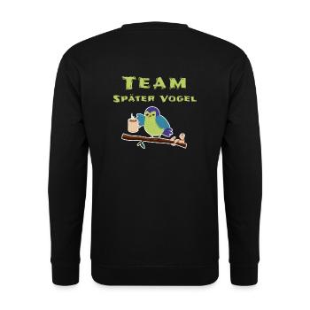 Morgenmuffel Schlafshirt - Unisex Pullover - Schwarz - Hinten - Michal (187cm)