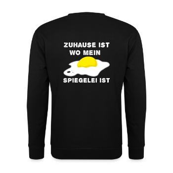 Zuhause Ist Wo Mein Spiegelei Ist Eierfan - Unisex Pullover - Schwarz - Hinten - Michal (187cm)