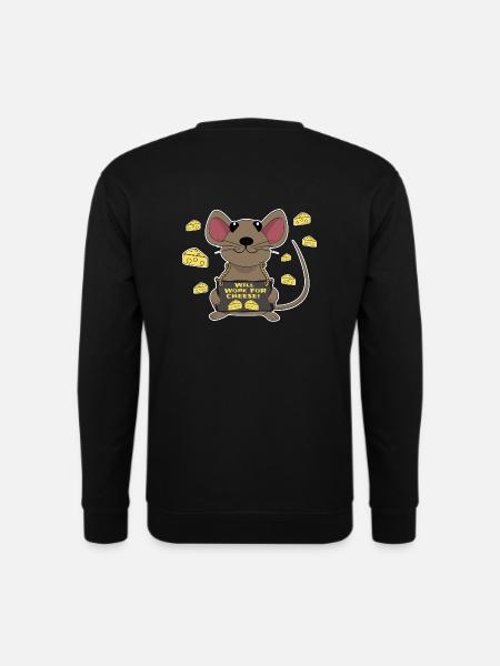 Lustige Maus Käse - Unisex Pullover - Schwarz
