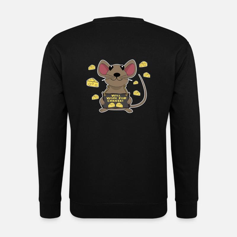 Funny mouse cheese - Unisex Sweatshirt - black