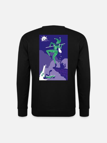 Der Narr - Tarot Große Arkana Illustration - Unisex Pullover - Schwarz