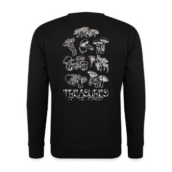 SCHÄTZE DES WALDES - Unisex Pullover - Schwarz - Hinten - Michal (187cm)
