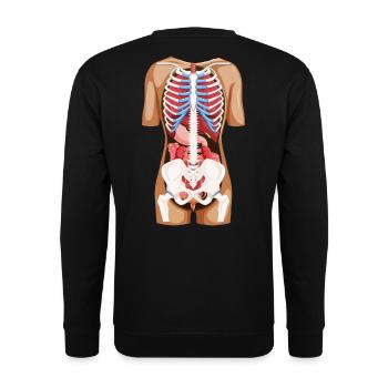 Position organes - anatomie humain corps humain - Sweat-shirt Unisexe - noir - Dos - Alina (178cm)