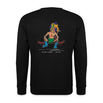bob_beer - streetwear, casual style, funsport - Unisex Pullover - Schwarz - Hinten - Alina (178cm)