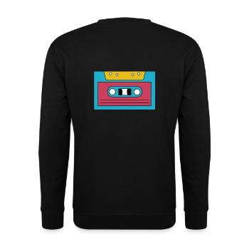 Kassette - Unisex Pullover - Schwarz - Hinten - Alina (178cm)