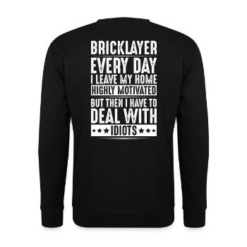 Maurer Bricklayer Mason - Unisex Pullover - Schwarz - Hinten - Alina (178cm)