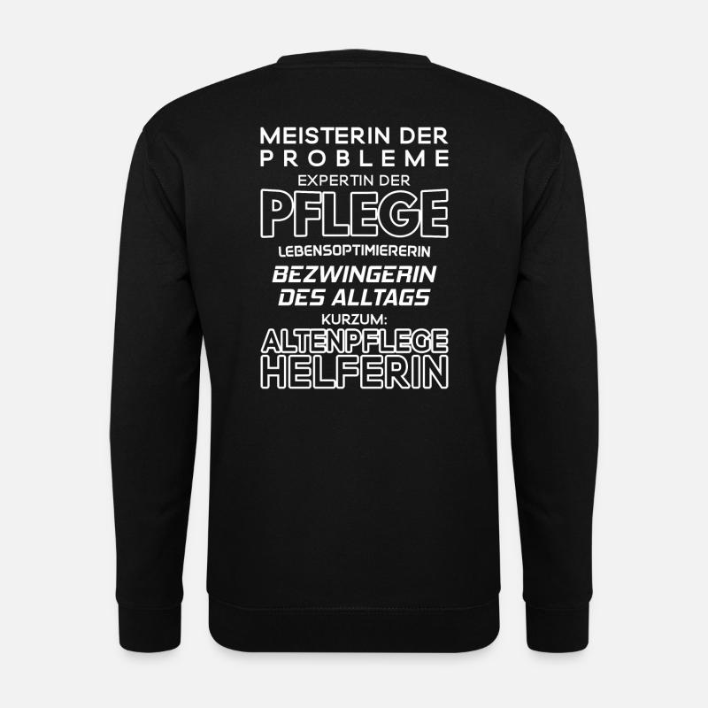 Altenpflegehelferin/Altenpflegehelfer/Altenpflege - Unisex Pullover - Schwarz