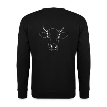 Kuh / Stier Illustration Design - Unisex Pullover - Schwarz - Hinten - Alina (178cm)