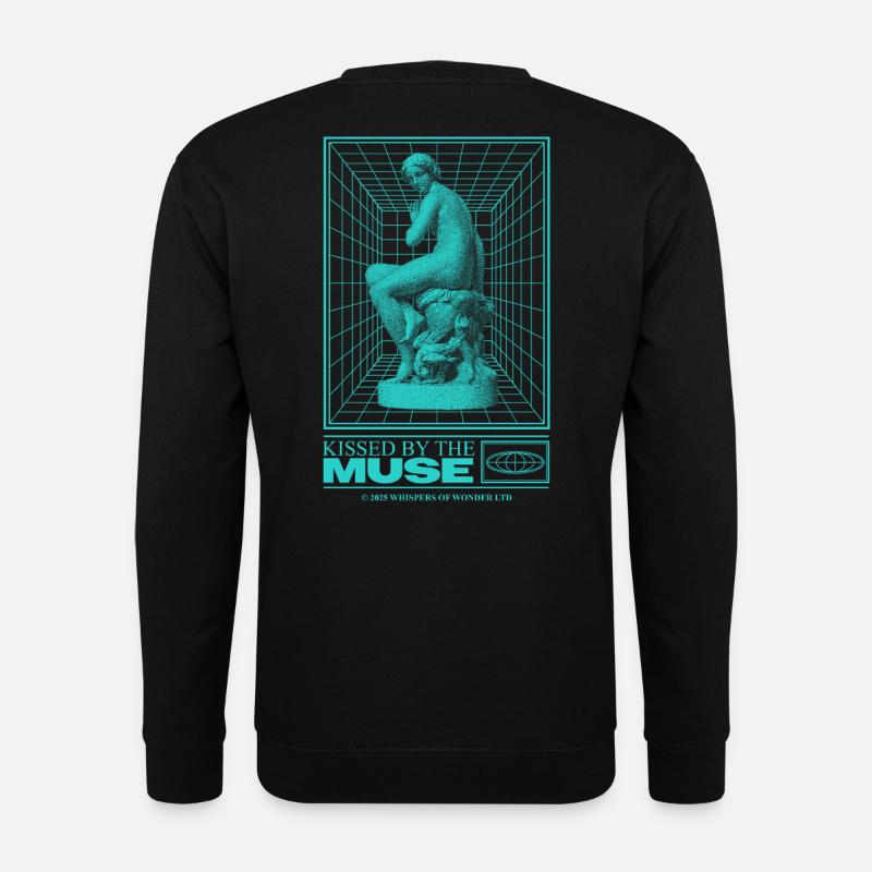 Neon-Statue im Cyberraum - Unisex Pullover - Schwarz