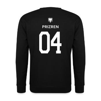 Albanische T-Shirt Priren 04 Adler albania eagle - Unisex Pullover - Schwarz - Hinten - Alina (178cm)