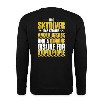 Fallschirmspringen Fallschirmspringer Skydiver - Unisex Pullover - Schwarz - Hinten - Alina (178cm)