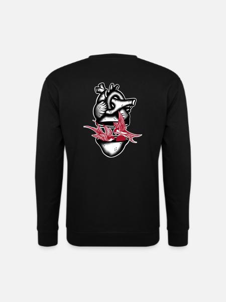 Herz schluckt schwarz und rot - Unisex Pullover - Schwarz