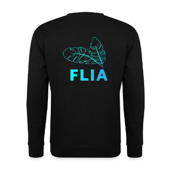 Flia - Logo bleu - Sweat-shirt Unisexe - noir - Dos - Alina (178cm)