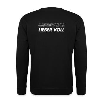 Liebevoll. Lieber voll - Unisex Pullover - Schwarz - Hinten - Alina (178cm)