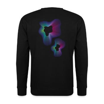 Abstraktes Neon Muster - Unisex Pullover - Schwarz - Hinten - Alina (178cm)