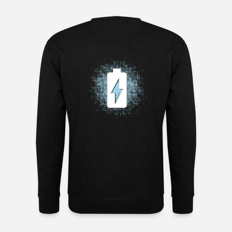 Batterie-Symbol mit Punktehintergrund - Unisex Pullover - Schwarz