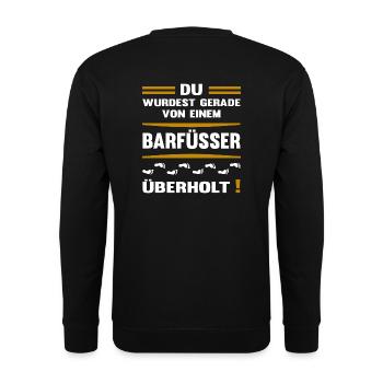 Barfuß-Boost: Jemand war schneller - Unisex Pullover - Schwarz - Hinten - Alina (178cm)