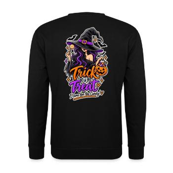 ⚫ Trick or Treat - I came for the Candy - Dark - Unisex Pullover - Schwarz - Hinten - Michal (187cm)