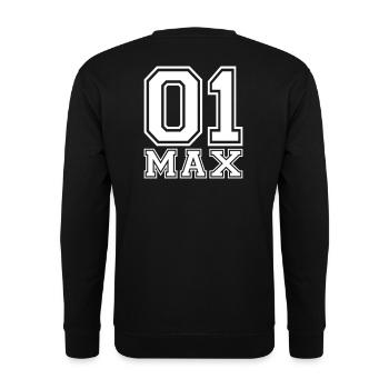 Max - Name - Unisex Sweatshirt - black - Back - Alina (178cm)