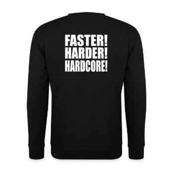 Faster Harder Hardcore DE - Unisex Pullover - Schwarz - Hinten - Alina (178cm)