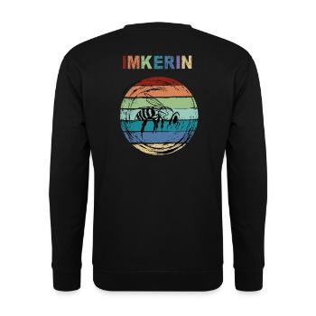 Imkerin liebt es dunkel - Unisex Pullover - Schwarz - Hinten - Alina (178cm)