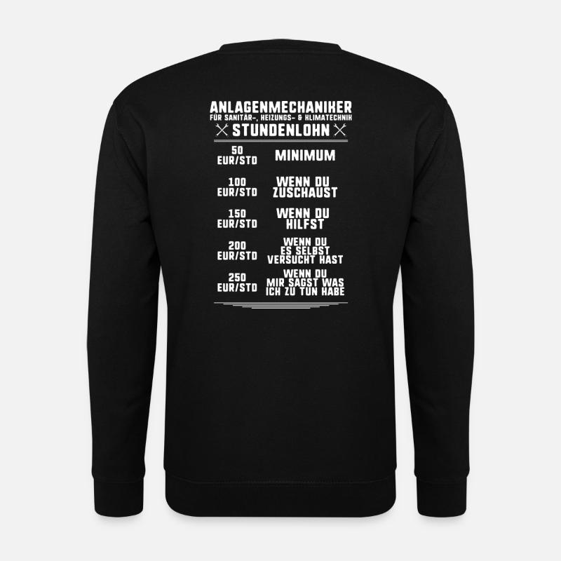 Anlagenmechaniker/Sanitär/Heizung/Klimatechnik - Unisex Pullover - Schwarz