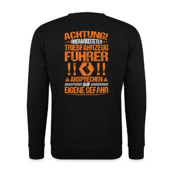 Triebfahrzeugführer/Lokführer/Eisenbahner/Geschenk - Unisex Pullover - Schwarz - Hinten - Michal (187cm)