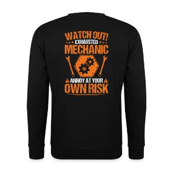 Mechanic mechanic mechanics screwdriver - Unisex Sweatshirt - black - Back - Michal (187cm)