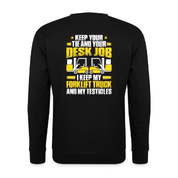 Chauffeur de chariot élévateur Chariot élévateur à fourche - Sweat-shirt Unisexe - noir - Dos - Alina (178cm)