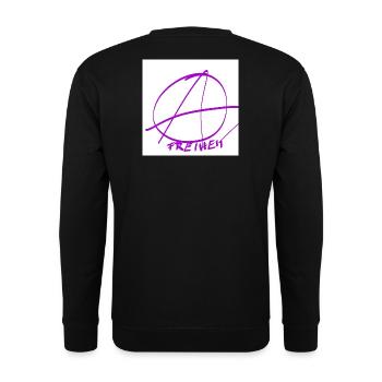 Freedom in the Circle of Anarchy – Purple Lines - Unisex Sweatshirt - black - Back - Alina (178cm)