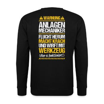 Anlagenmechaniker Anlagenmechanik Geschenk Warnung - Unisex Pullover - Schwarz - Hinten - Michal (187cm)