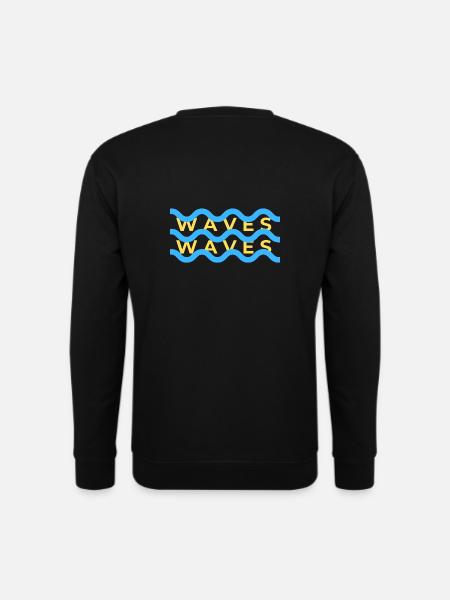 Waves Wellen Surferlook Design - Unisex Pullover - Schwarz
