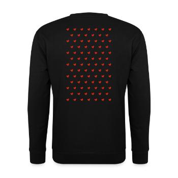 Herzen Herz Gefühl Liebe - Unisex Pullover - Schwarz - Hinten - Michal (187cm)