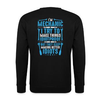 Mechanic Mechanic Mechanic Screwdriver - Unisex Sweatshirt - black - Back - Alina (178cm)