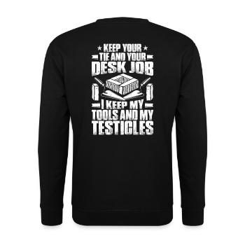 Maurer Bauarbeiter Baustelle Mauerwerk Bricklayer - Unisex Pullover - Schwarz - Hinten - Alina (178cm)