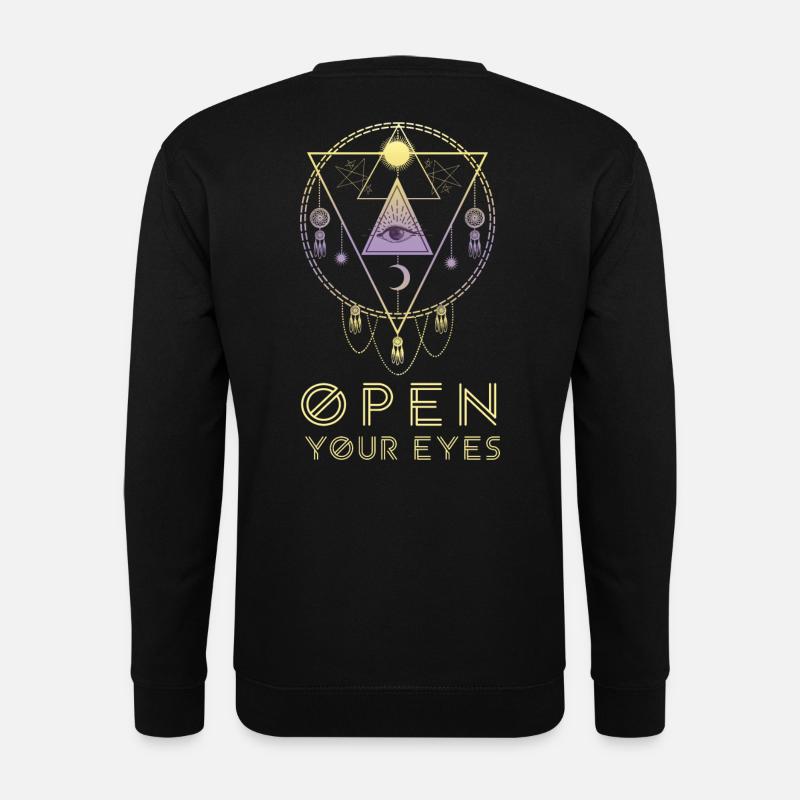 Open Your Eyes Allsehende Eye Cadeau Boho - Sweat-shirt Unisexe - noir