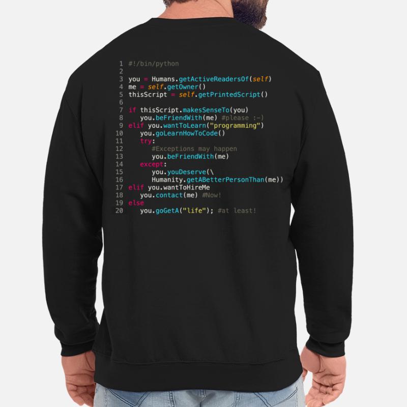 Être amis avec les programmeurs (en Python) Sweat-shirt Unisexe