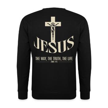 Jesus: The Way, The Truth, The Life - Unisex Pullover - Schwarz - Hinten - Michal (187cm)
