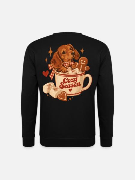 Cozy Season Dachshund - Unisex Pullover - Schwarz