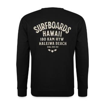 Surfboards Hawaii Haleiwa beach - Sweat-shirt Unisexe - noir - Dos - Michal (187cm)