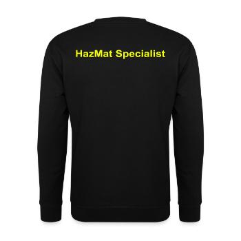 HazMat Specialist - Unisex Pullover - Schwarz - Hinten - Alina (178cm)