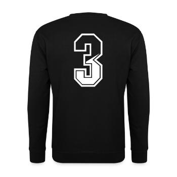 3 years jersey number 3 T-shirt number 3 - Unisex Sweatshirt - black - Back - Alina (178cm)
