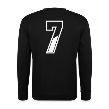 7 years jersey number 7 T-shirt number 7 - Unisex Sweatshirt - black - Back - Alina (178cm)