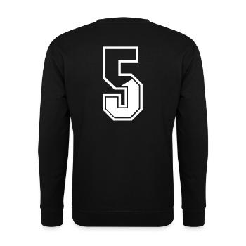 5 years jersey number 5 T-shirt number 5 - Unisex Sweatshirt - black - Back - Alina (178cm)
