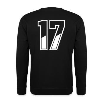 17 years jersey number 17 T-shirt number 17 - Unisex Sweatshirt - black - Back - Alina (178cm)
